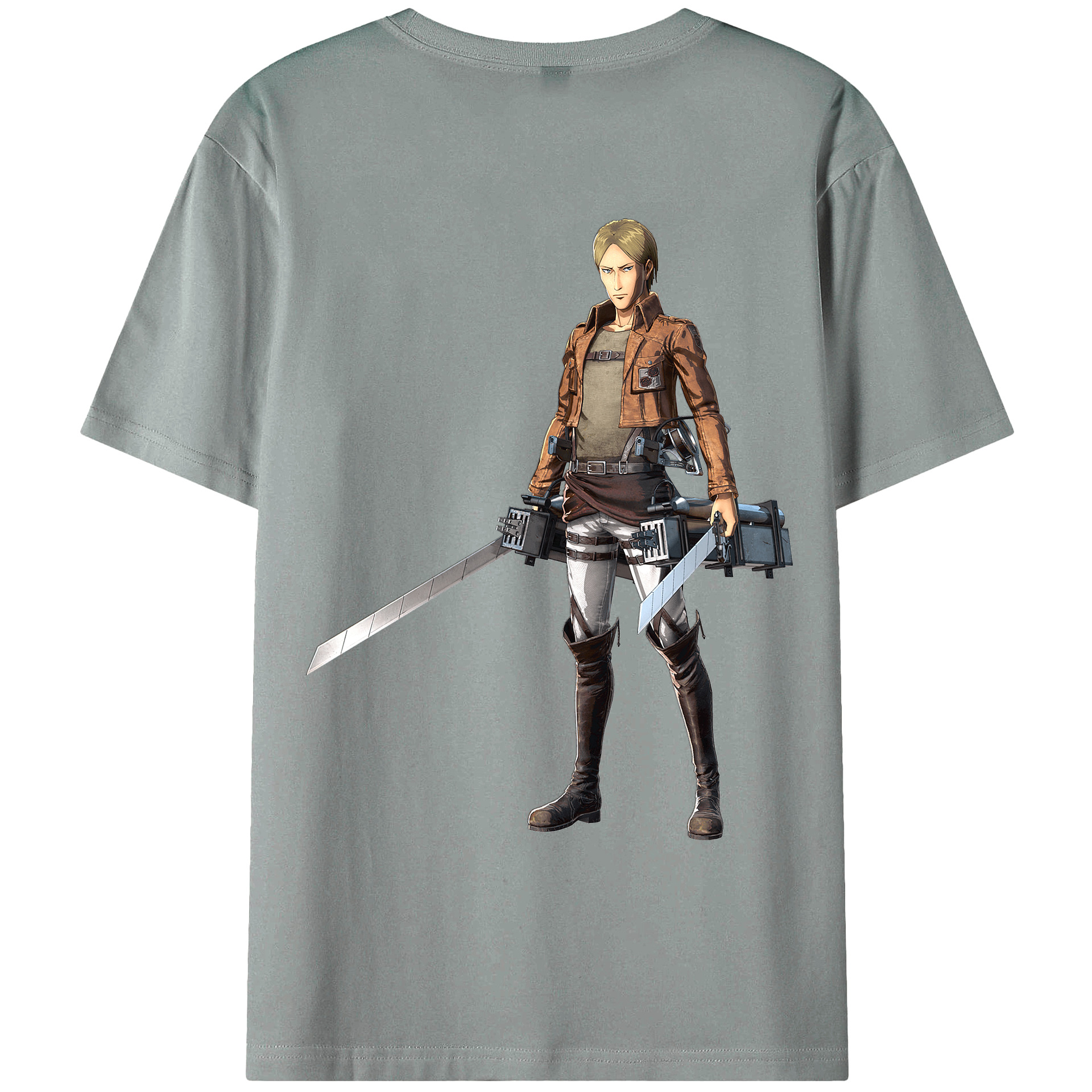 （画像用） 進撃の巨人 Attack on Titan 綿100％ メンズ半袖Tシャツ（バックプリント） 通気性